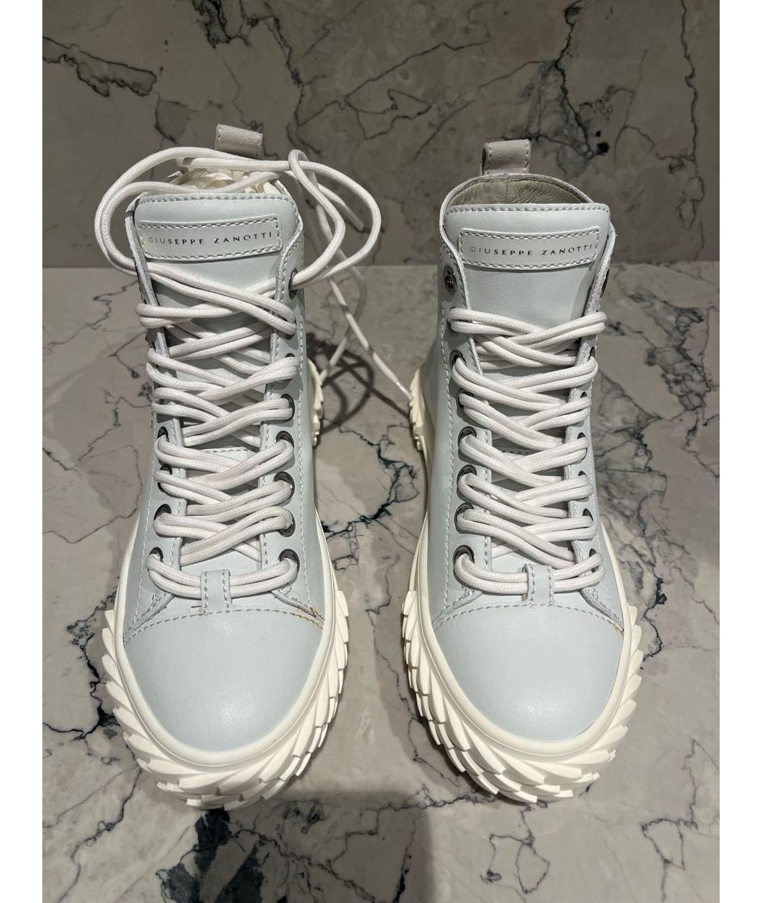 GIUSEPPE ZANOTTI DESIGN Белые кожаные кеды, фото 2