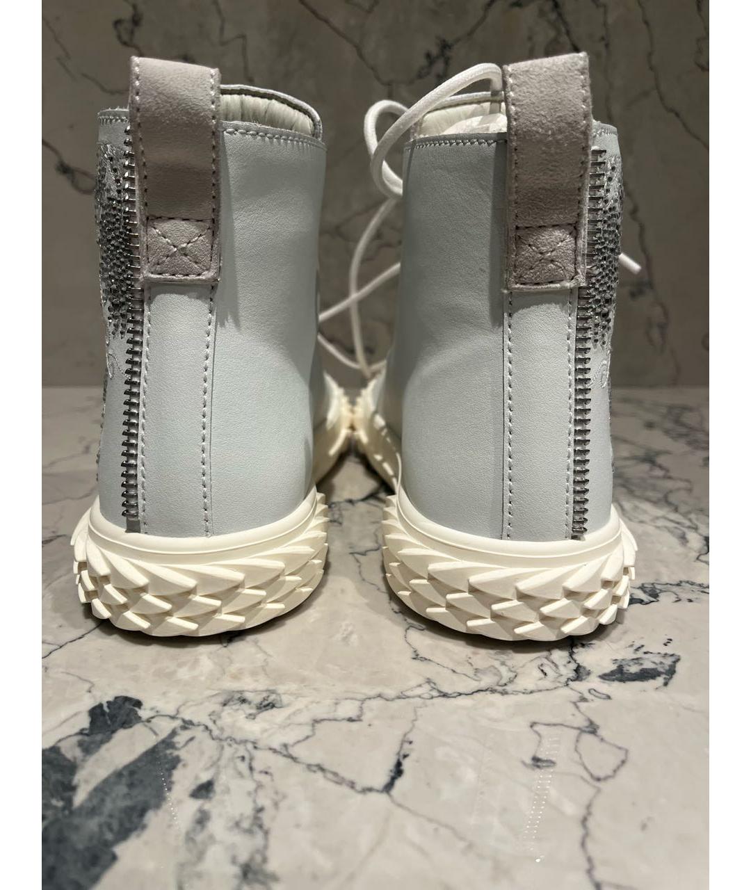 GIUSEPPE ZANOTTI DESIGN Белые кожаные кеды, фото 3