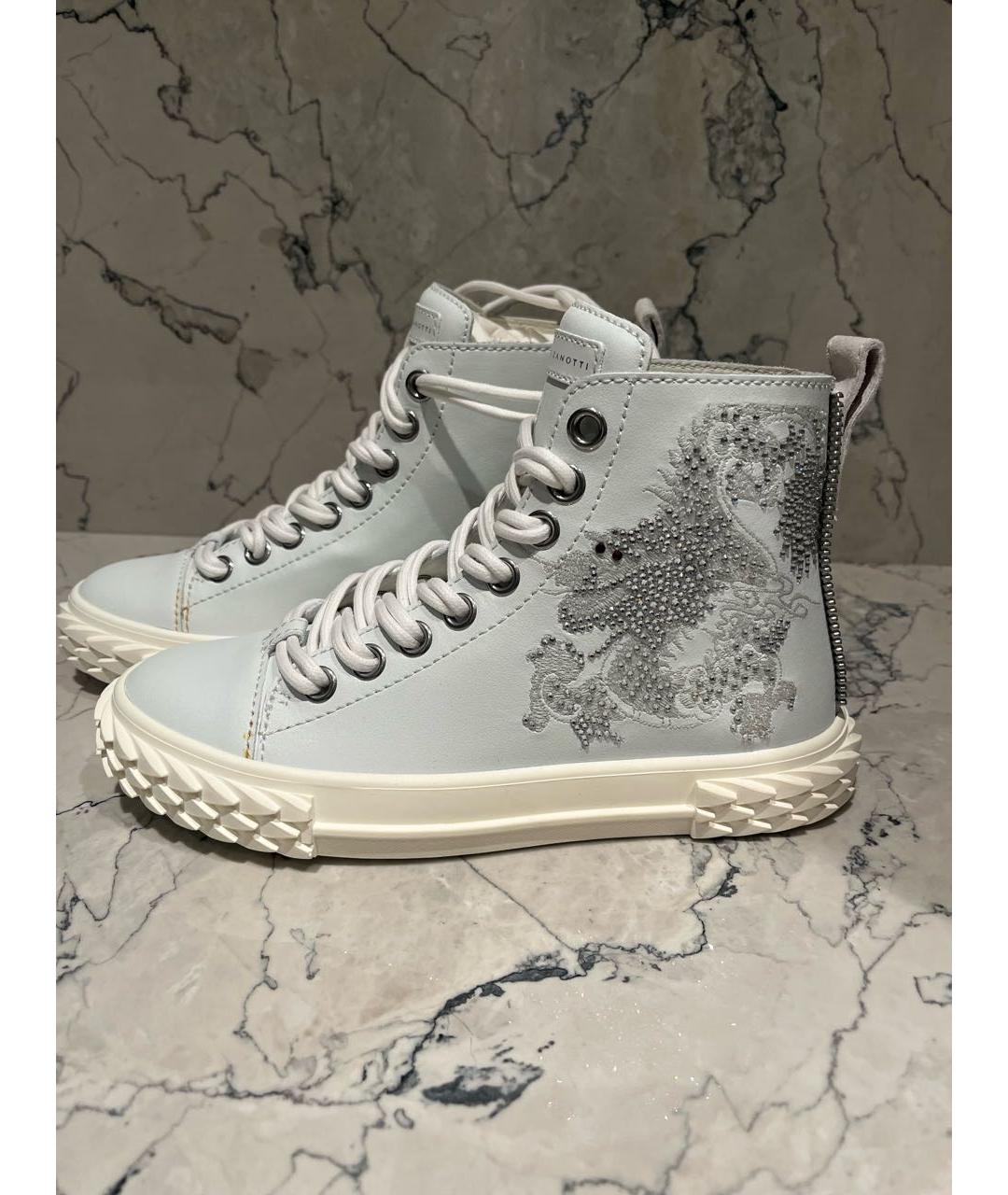 GIUSEPPE ZANOTTI DESIGN Белые кожаные кеды, фото 9