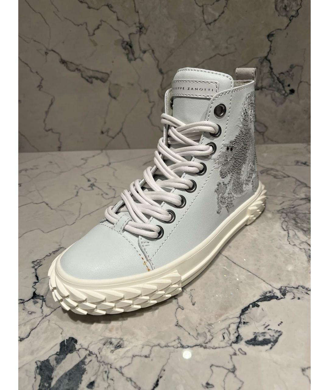 GIUSEPPE ZANOTTI DESIGN Белые кожаные кеды, фото 5