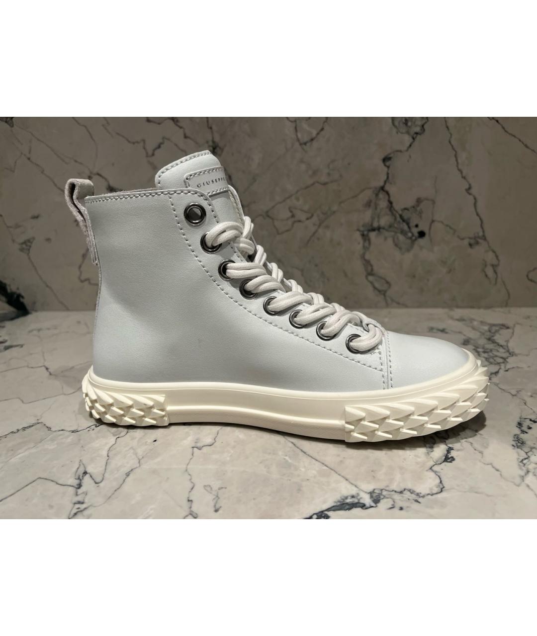 GIUSEPPE ZANOTTI DESIGN Белые кожаные кеды, фото 7