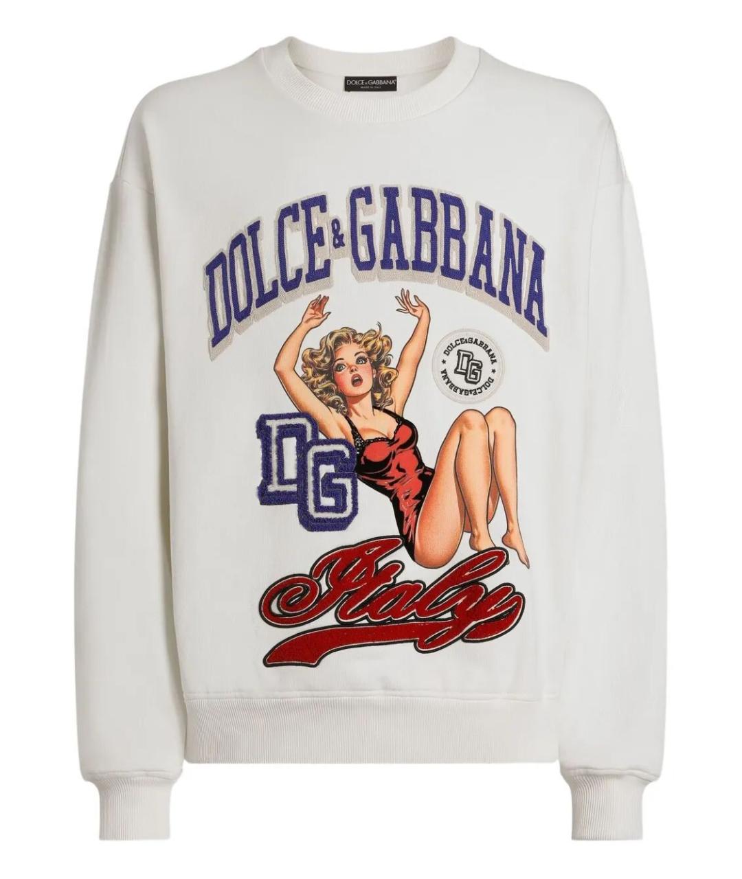 DOLCE&GABBANA Белый хлопковый джемпер / свитер, фото 1