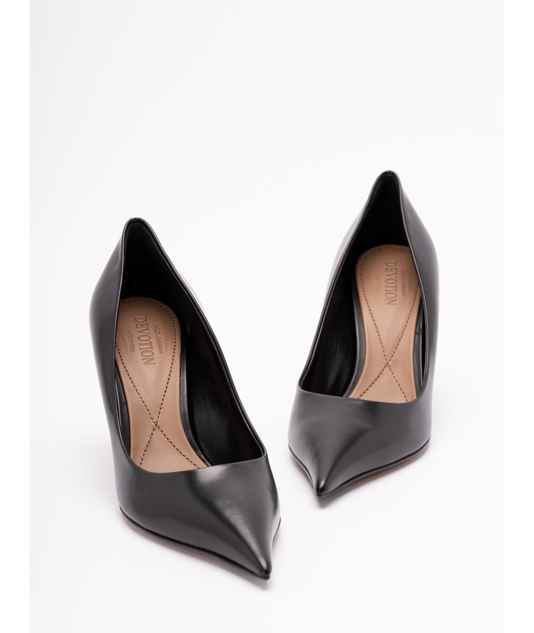 DOLCE&GABBANA Черные кожаные туфли, фото 5
