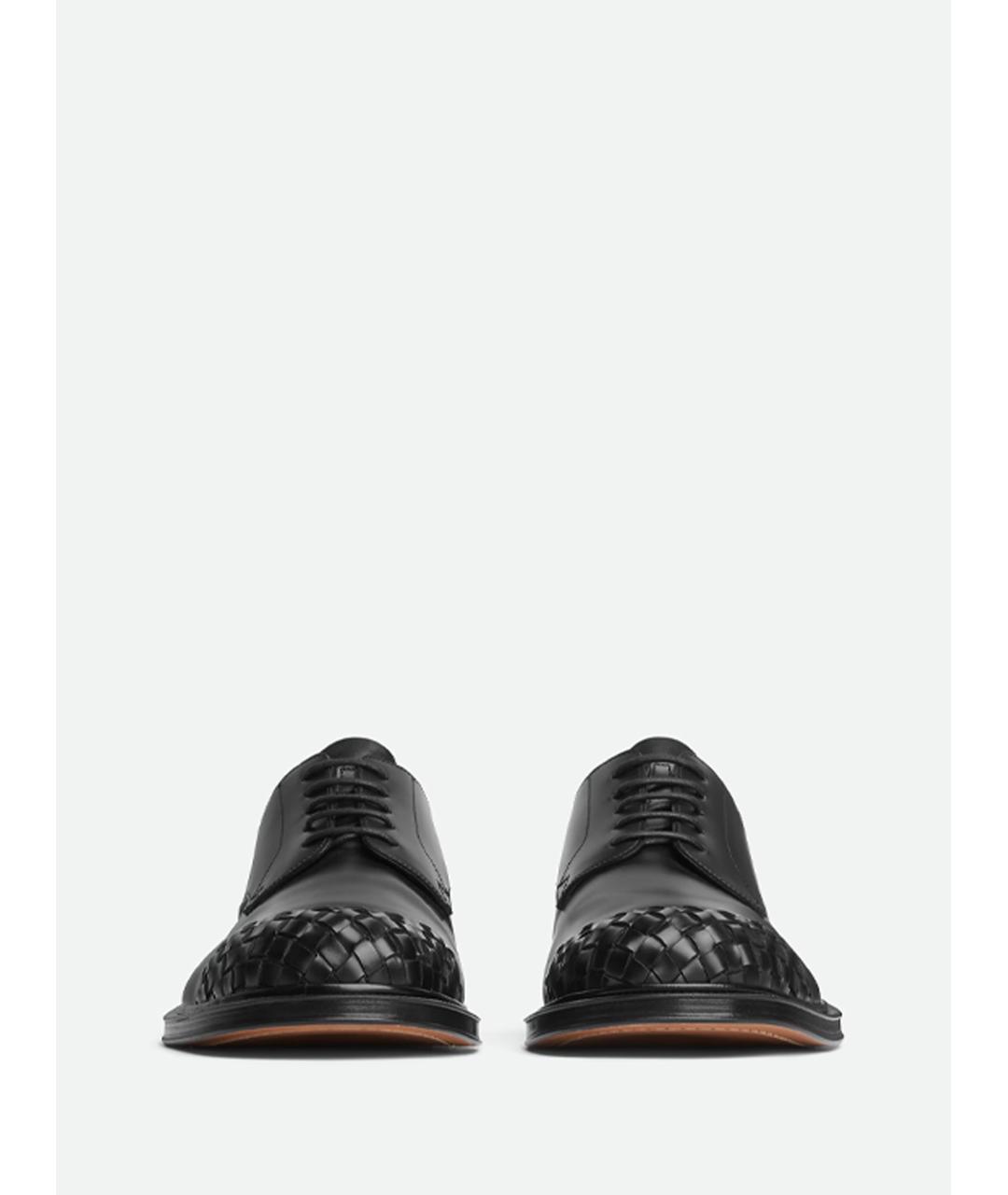 BOTTEGA VENETA Черные кожаные низкие ботинки, фото 2