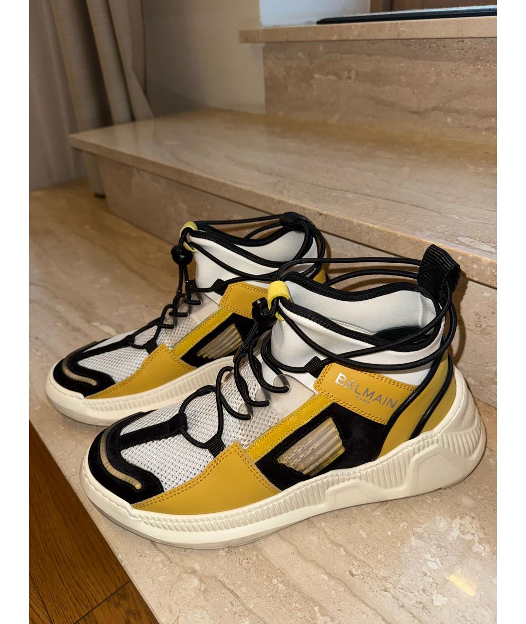 BALMAIN Мульти кожаные низкие кроссовки / кеды, фото 5
