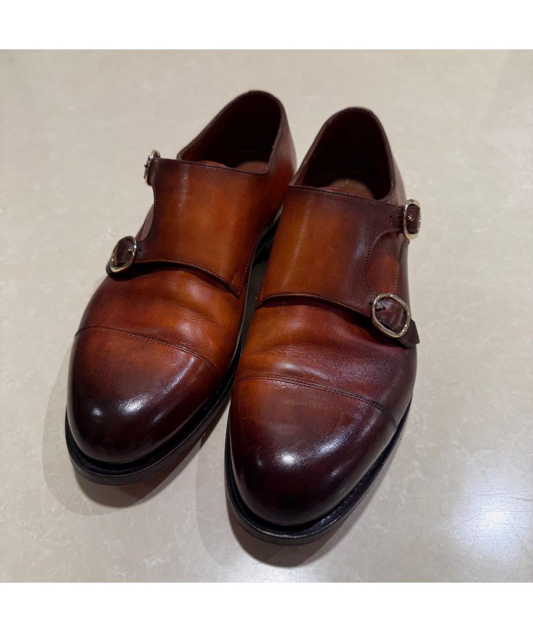 SANTONI Коричневые кожаные туфли, фото 2