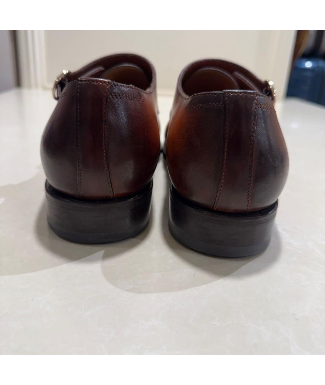 SANTONI Коричневые кожаные туфли, фото 4