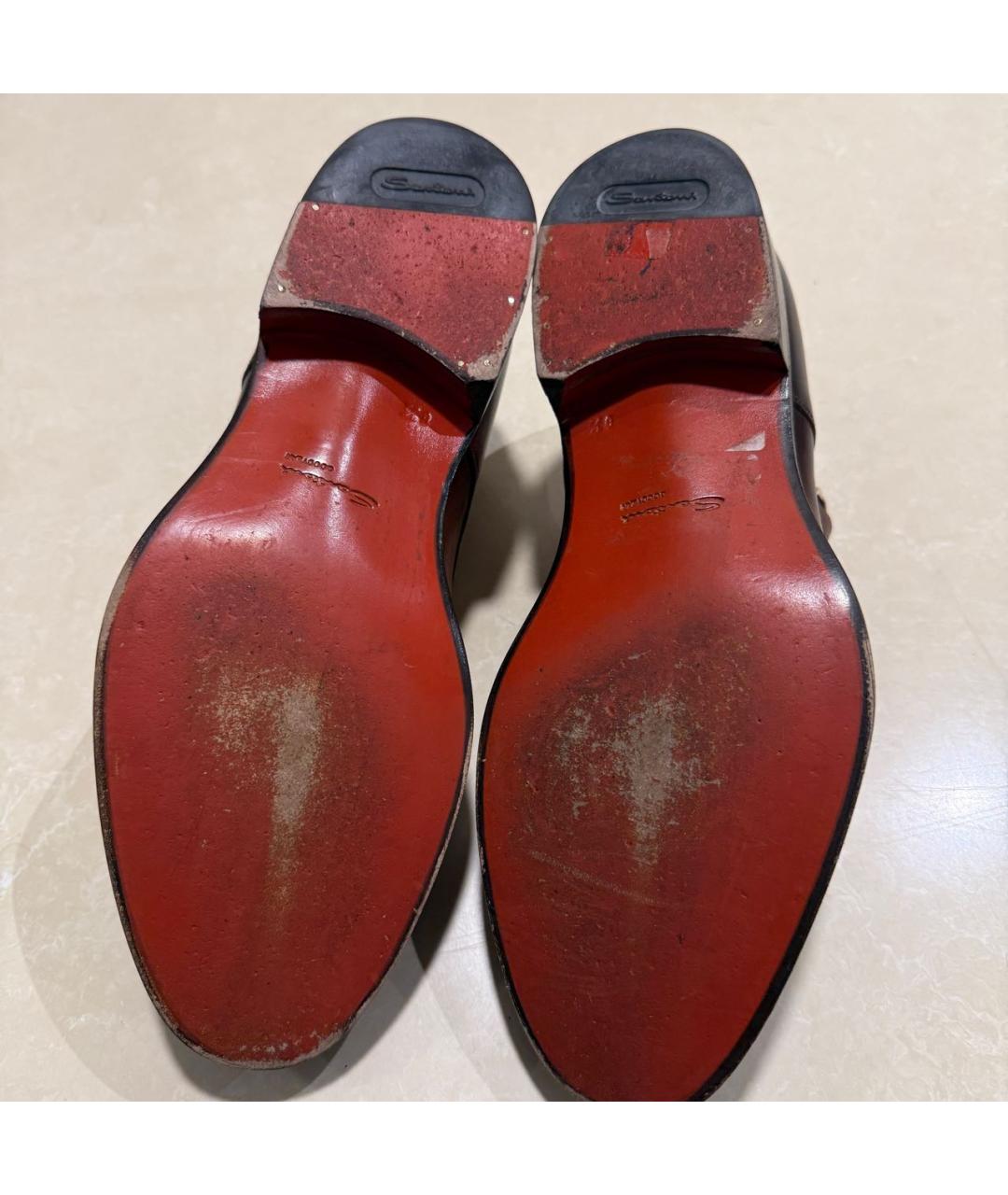 SANTONI Коричневые кожаные туфли, фото 8