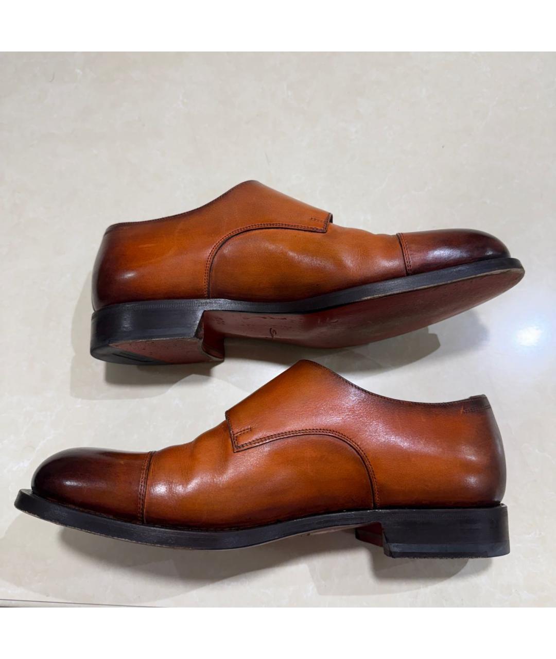 SANTONI Коричневые кожаные туфли, фото 6