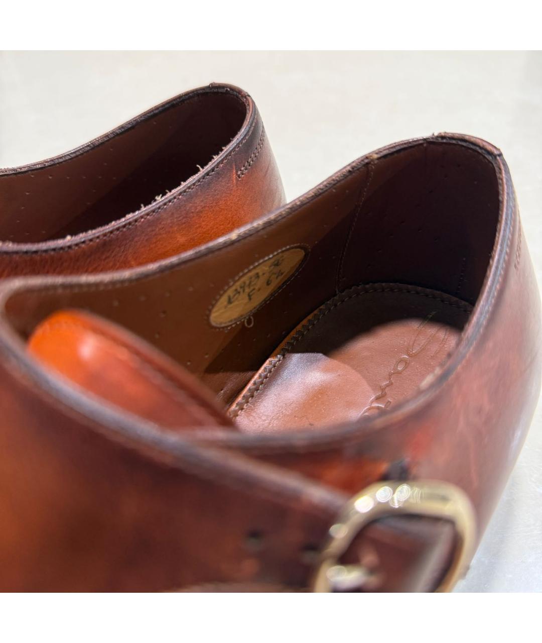 SANTONI Коричневые кожаные туфли, фото 7