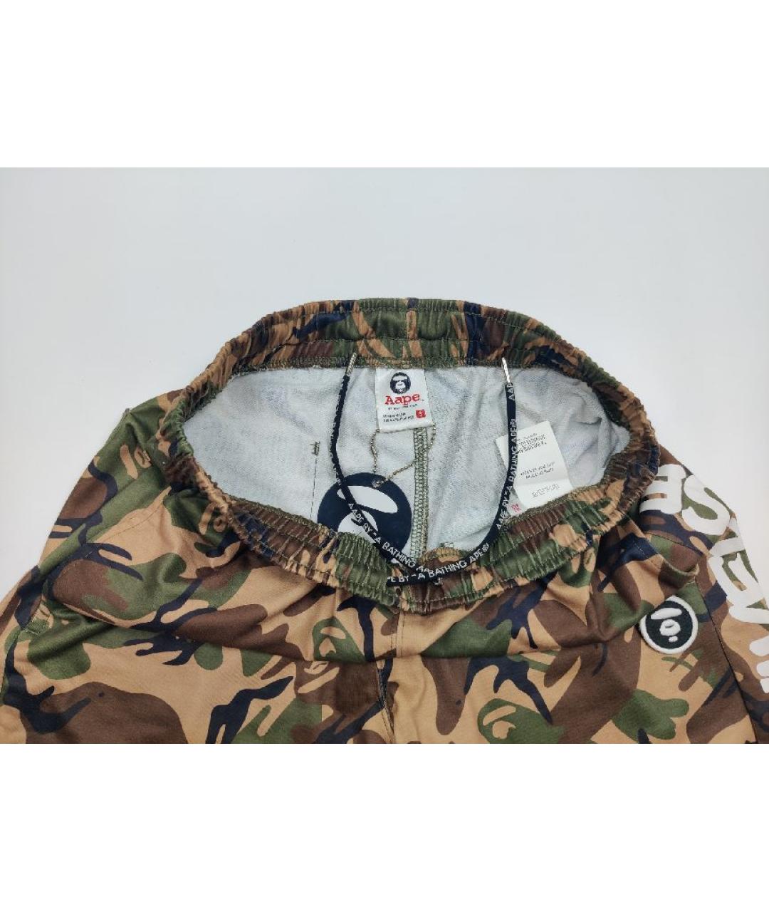 A BATHING APE Зеленые хлопковые шорты, фото 3