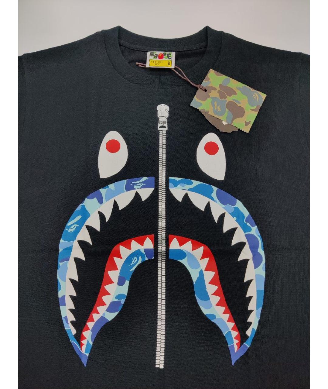 A BATHING APE Черная хлопковая футболка, фото 3