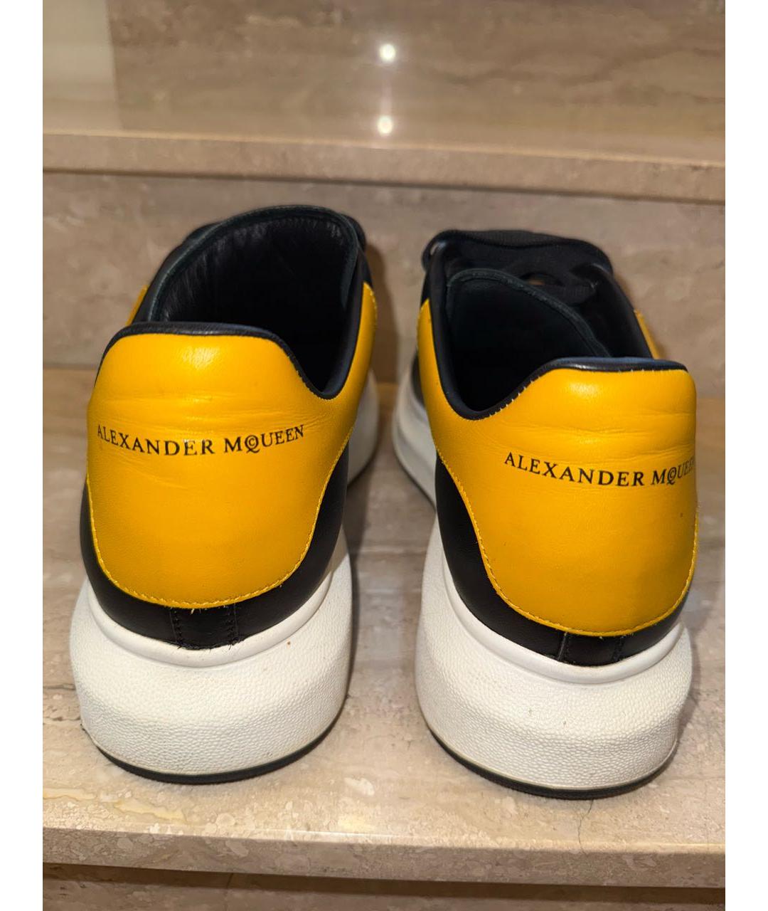 ALEXANDER MCQUEEN Черные кожаные низкие кроссовки / кеды, фото 4