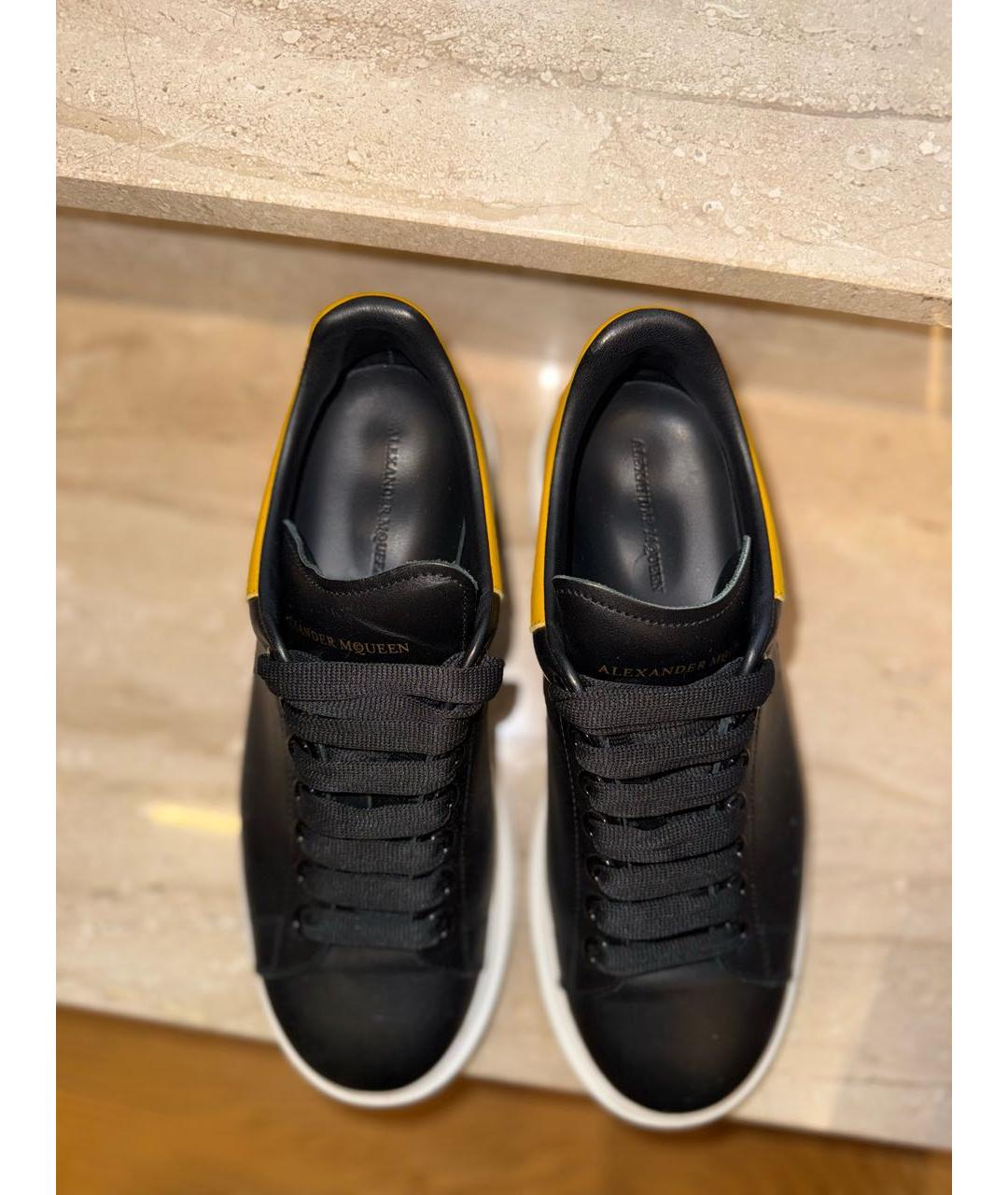 ALEXANDER MCQUEEN Черные кожаные низкие кроссовки / кеды, фото 3