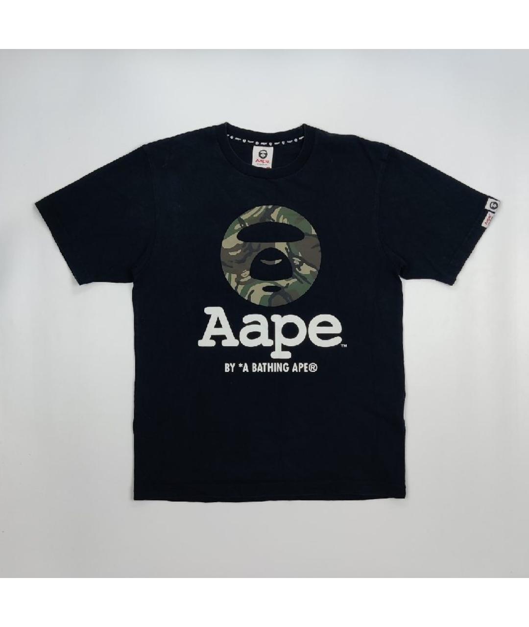 A BATHING APE Черная хлопковая футболка, фото 7