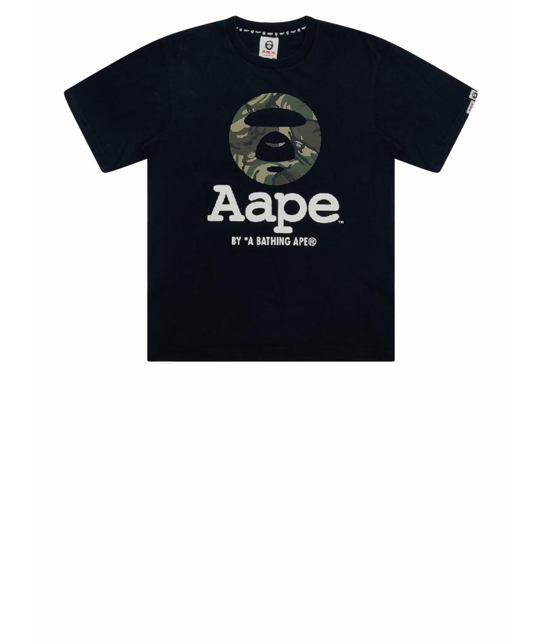 A BATHING APE Черная хлопковая футболка, фото 1