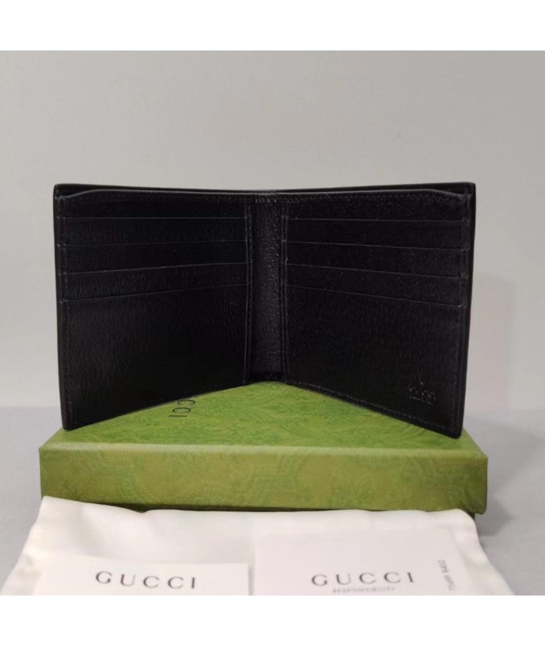GUCCI Черный кожаный кошелек, фото 3