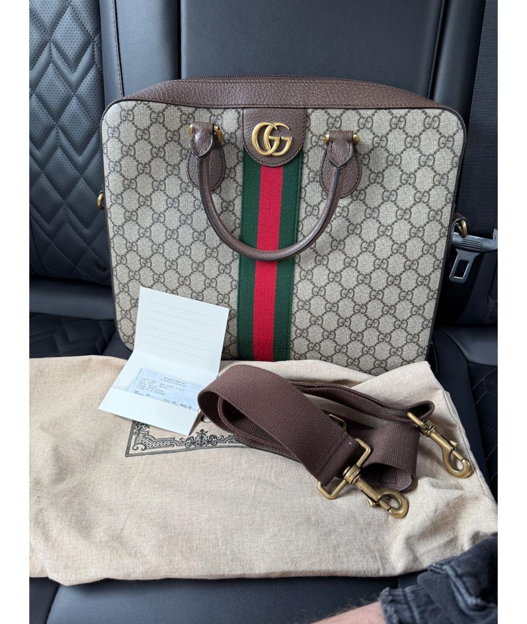 GUCCI Коричневая барсетка, фото 2