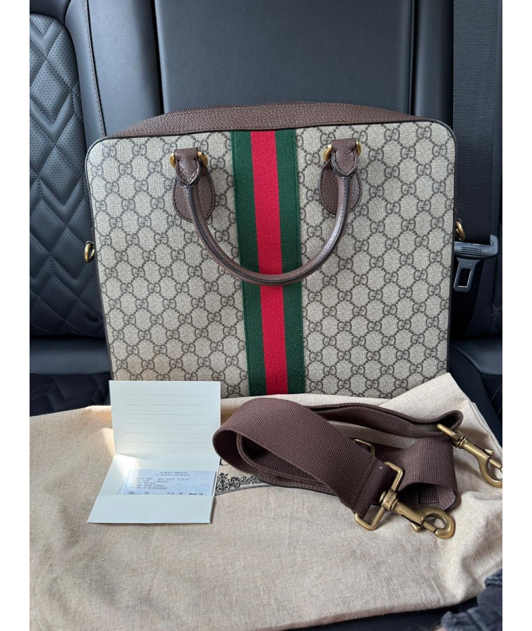GUCCI Коричневая барсетка, фото 5