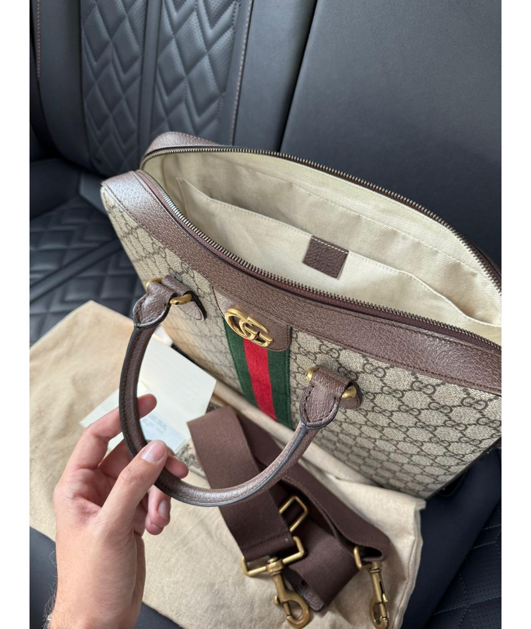 GUCCI Коричневая барсетка, фото 3