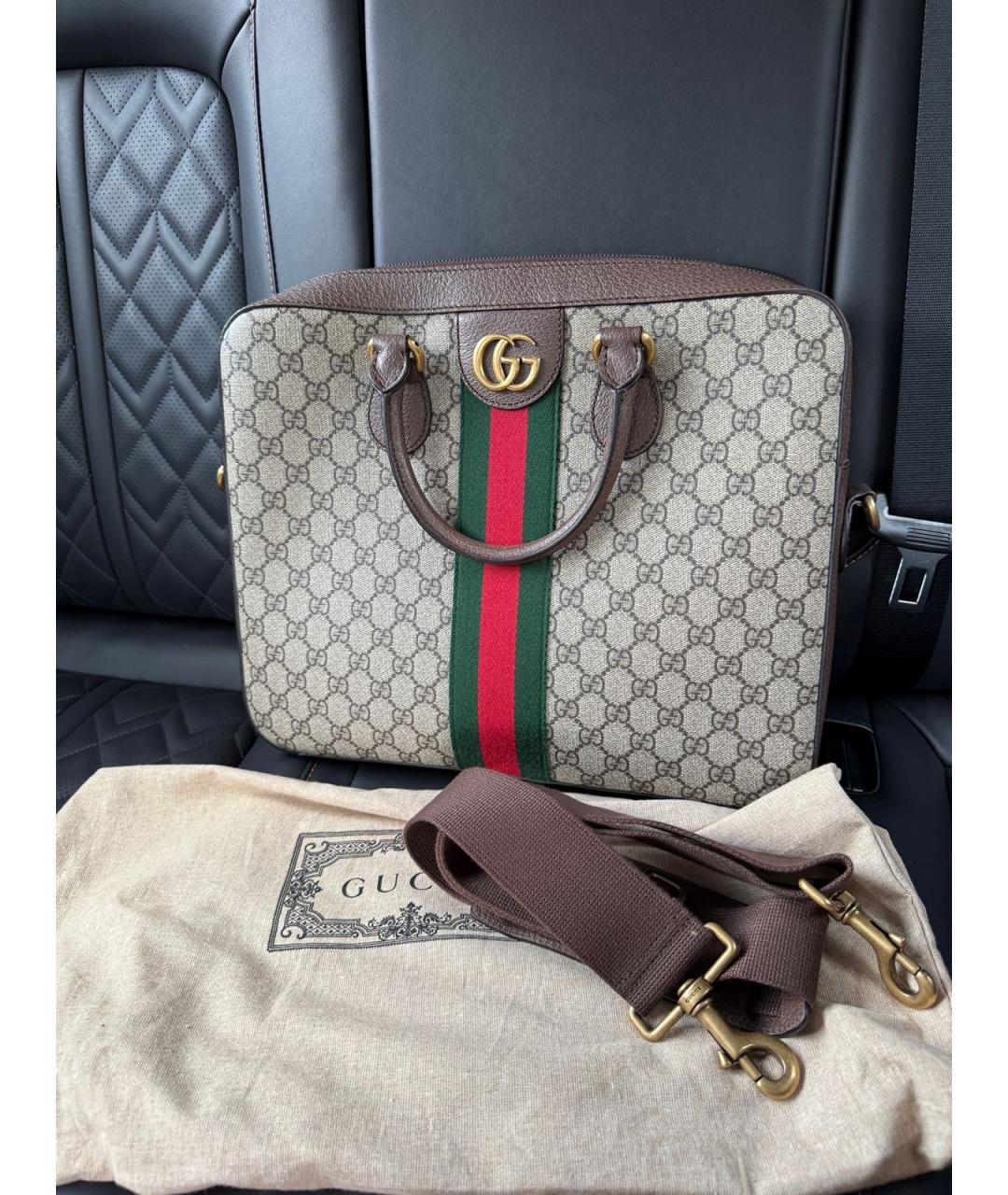 GUCCI Коричневая барсетка, фото 6