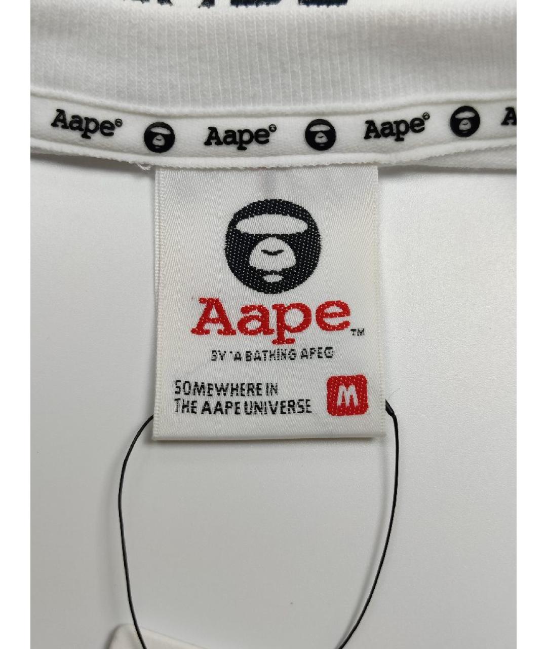 A BATHING APE Белая хлопковая футболка, фото 3