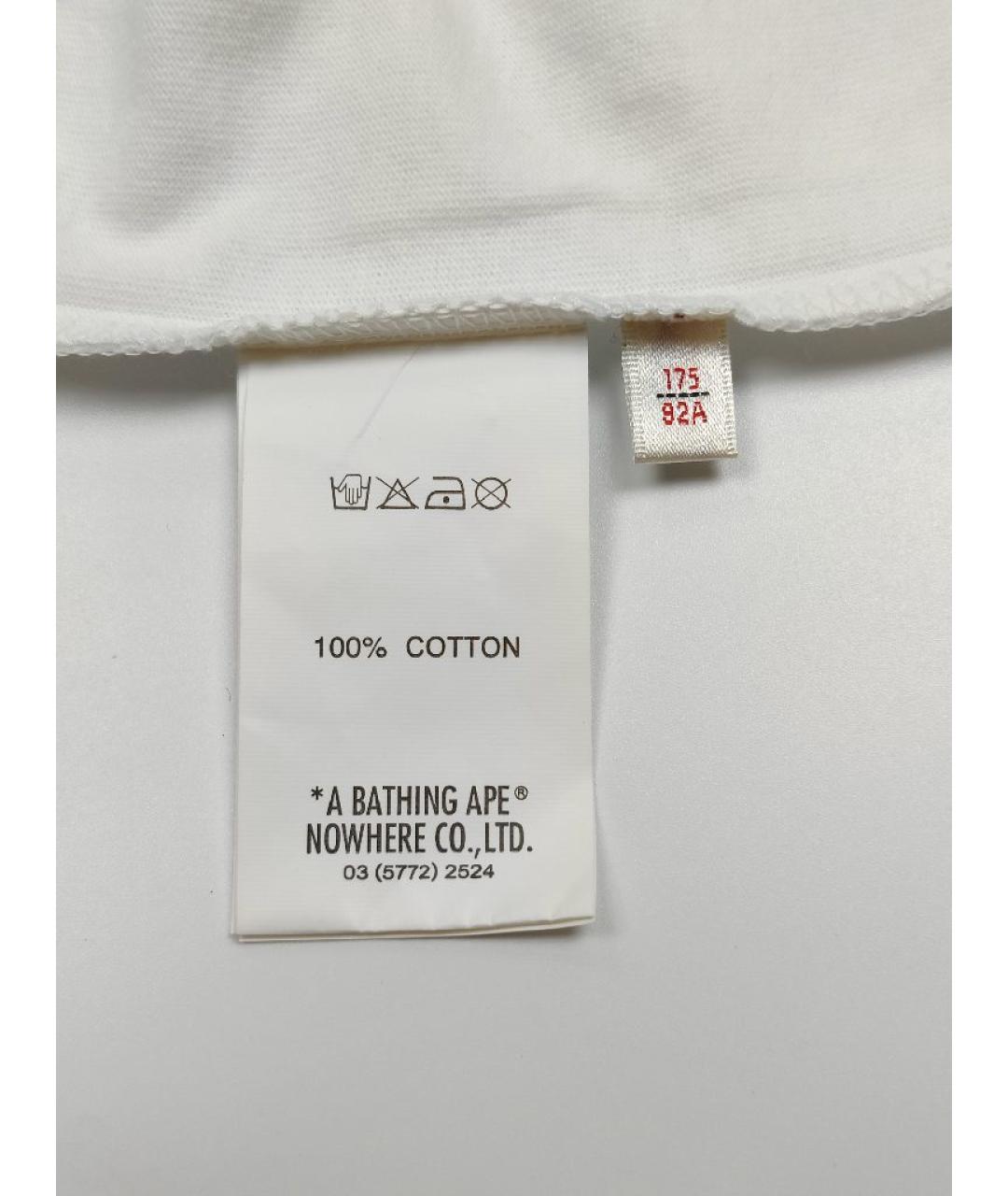 A BATHING APE Белая хлопковая футболка, фото 4