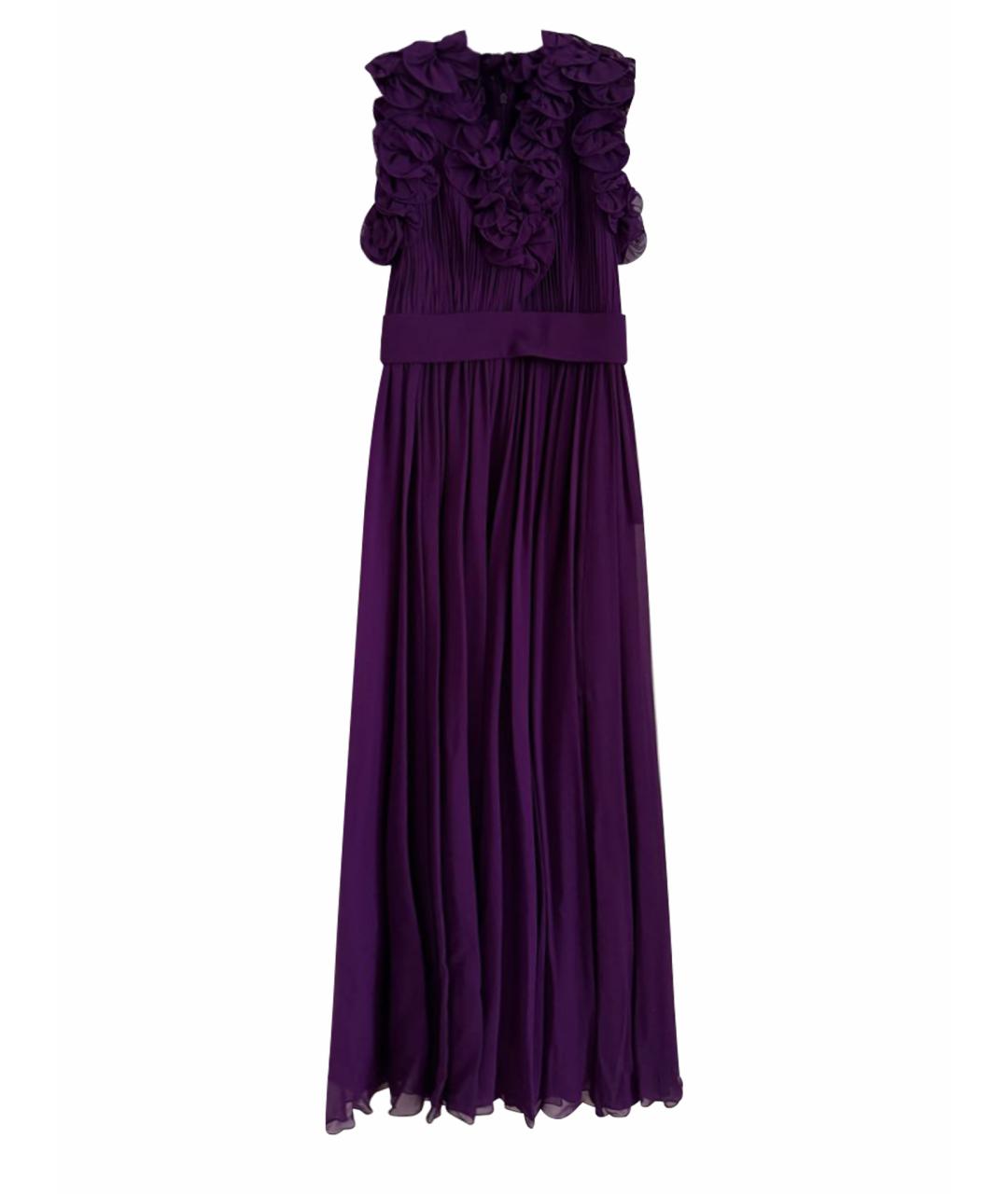 ELIE SAAB Фиолетовое шифоновое вечернее платье, фото 1