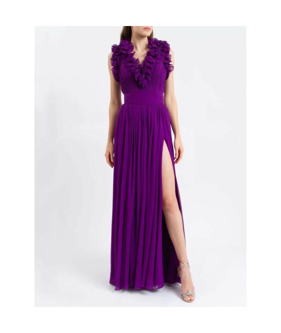 ELIE SAAB Фиолетовое шифоновое вечернее платье, фото 2