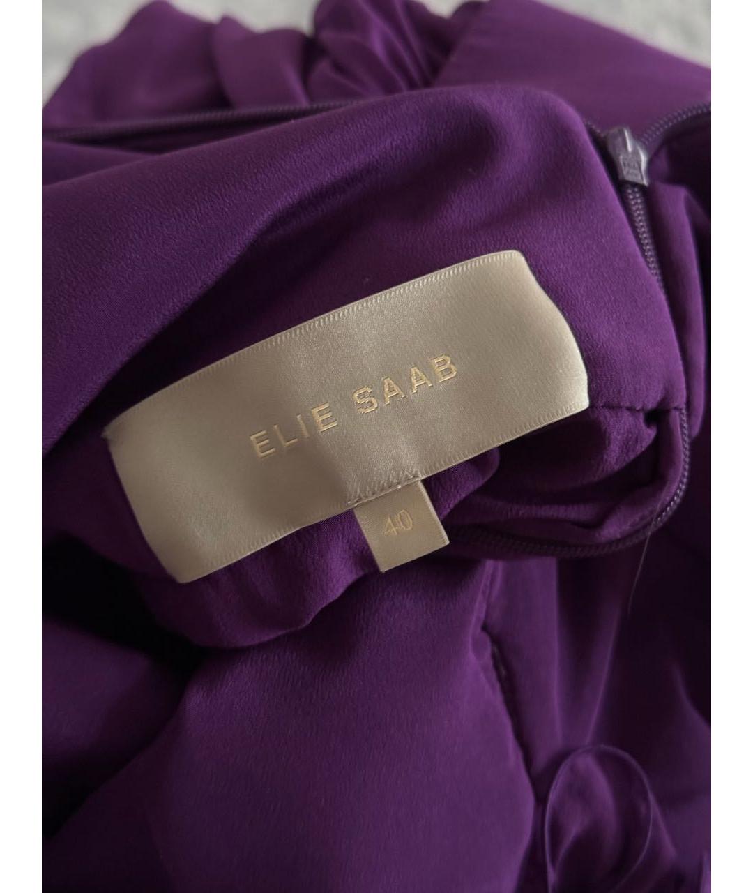 ELIE SAAB Фиолетовое шифоновое вечернее платье, фото 4