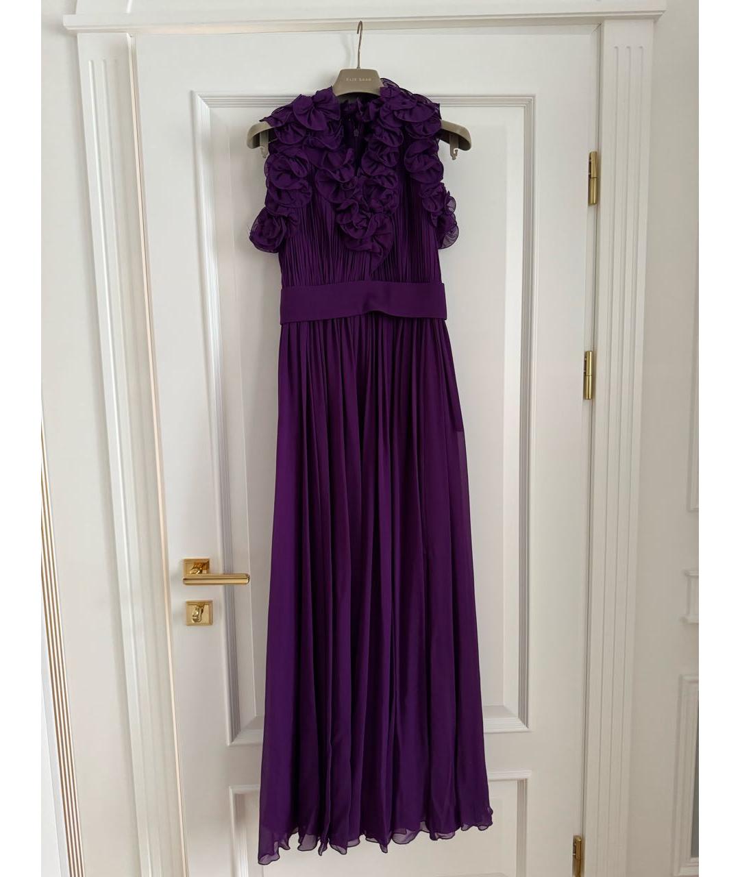 ELIE SAAB Фиолетовое шифоновое вечернее платье, фото 9