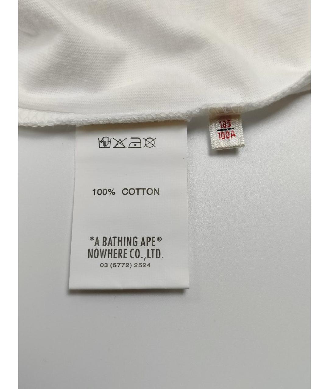 A BATHING APE Белая хлопковая футболка, фото 6