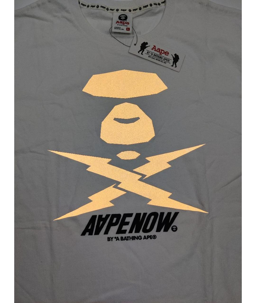 A BATHING APE Белая хлопковая футболка, фото 4