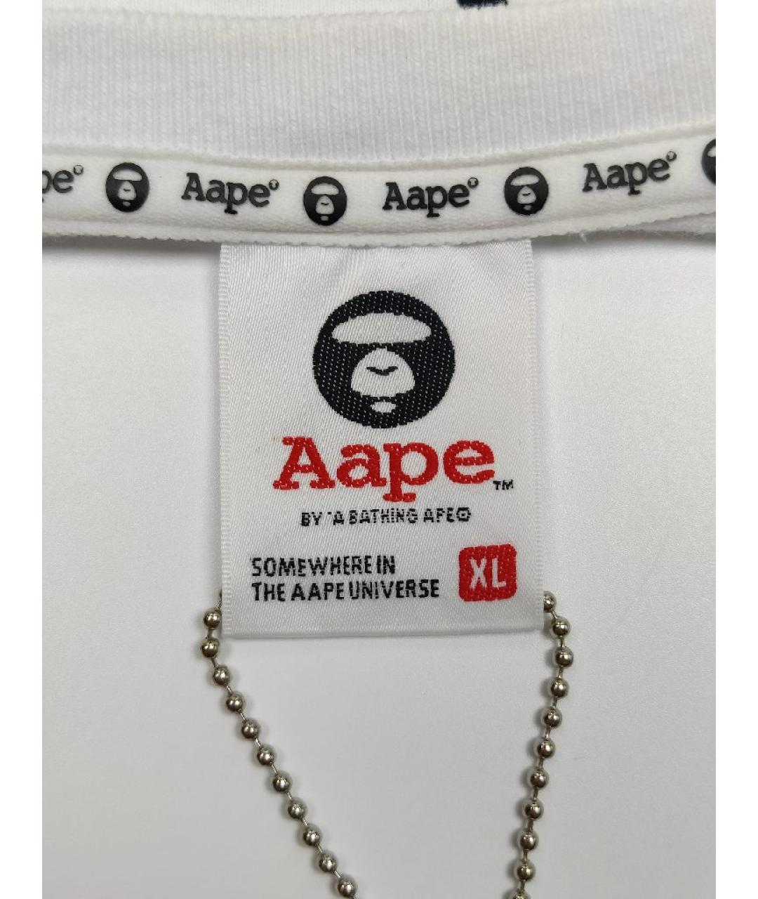 A BATHING APE Белая хлопковая футболка, фото 4