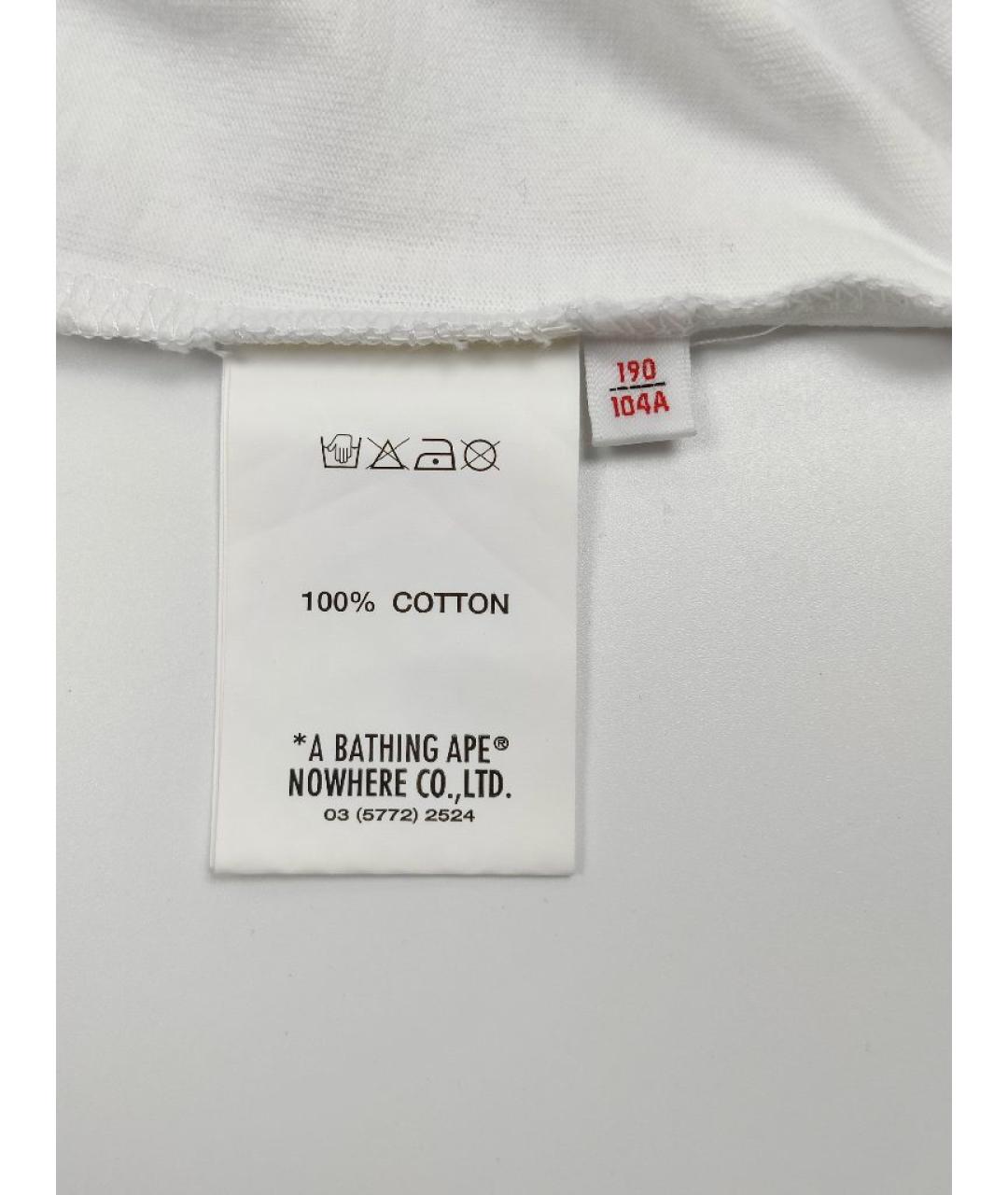 A BATHING APE Белая хлопковая футболка, фото 6