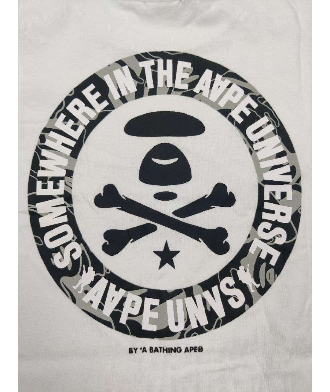 A BATHING APE Белая хлопковая футболка, фото 4