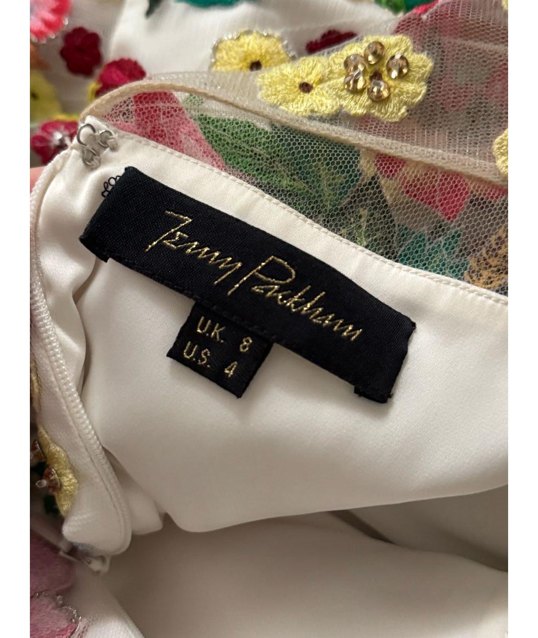 JENNY PACKHAM Белое сетчатое вечернее платье, фото 3