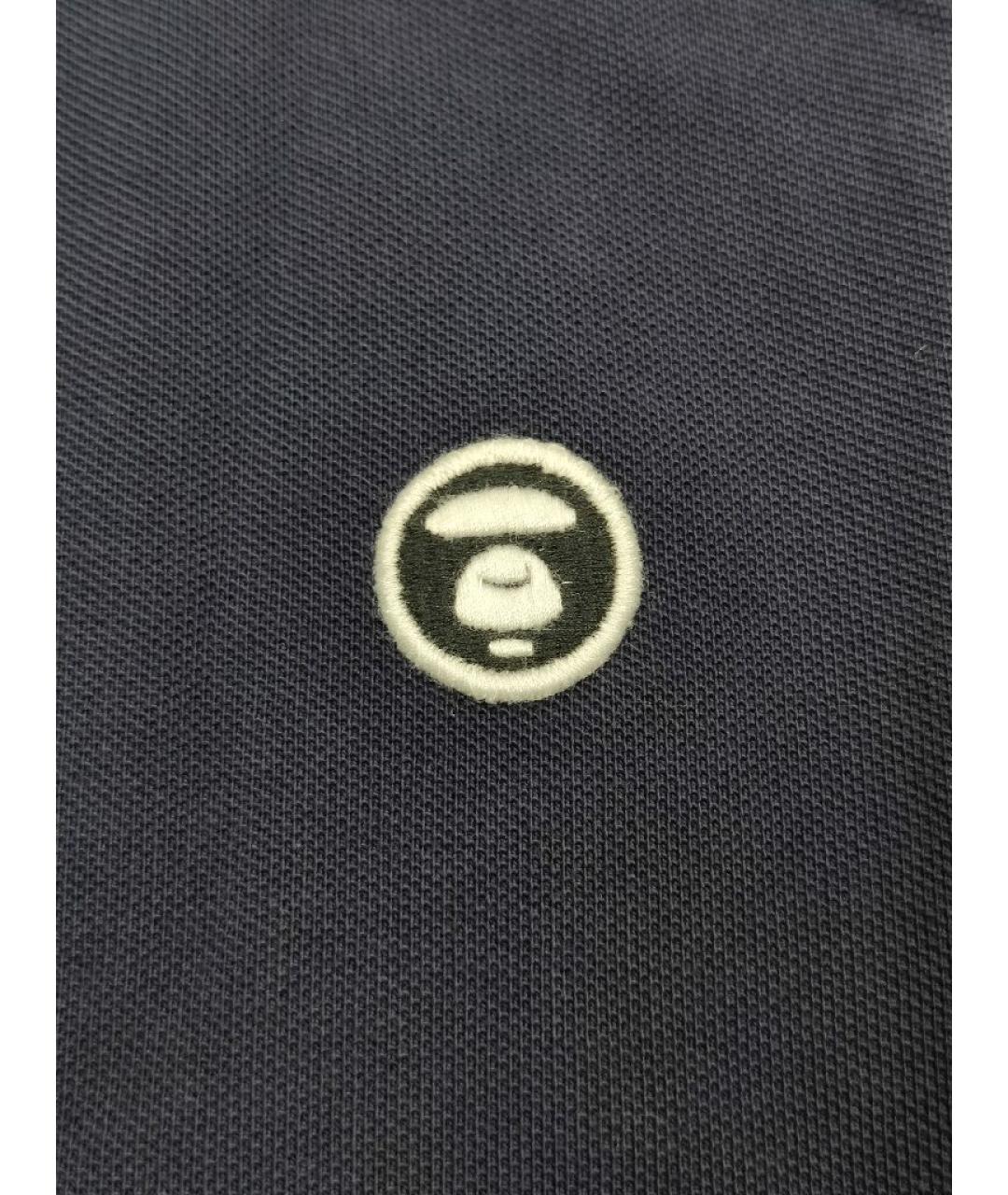 A BATHING APE Темно-синяя хлопковая футболка, фото 5