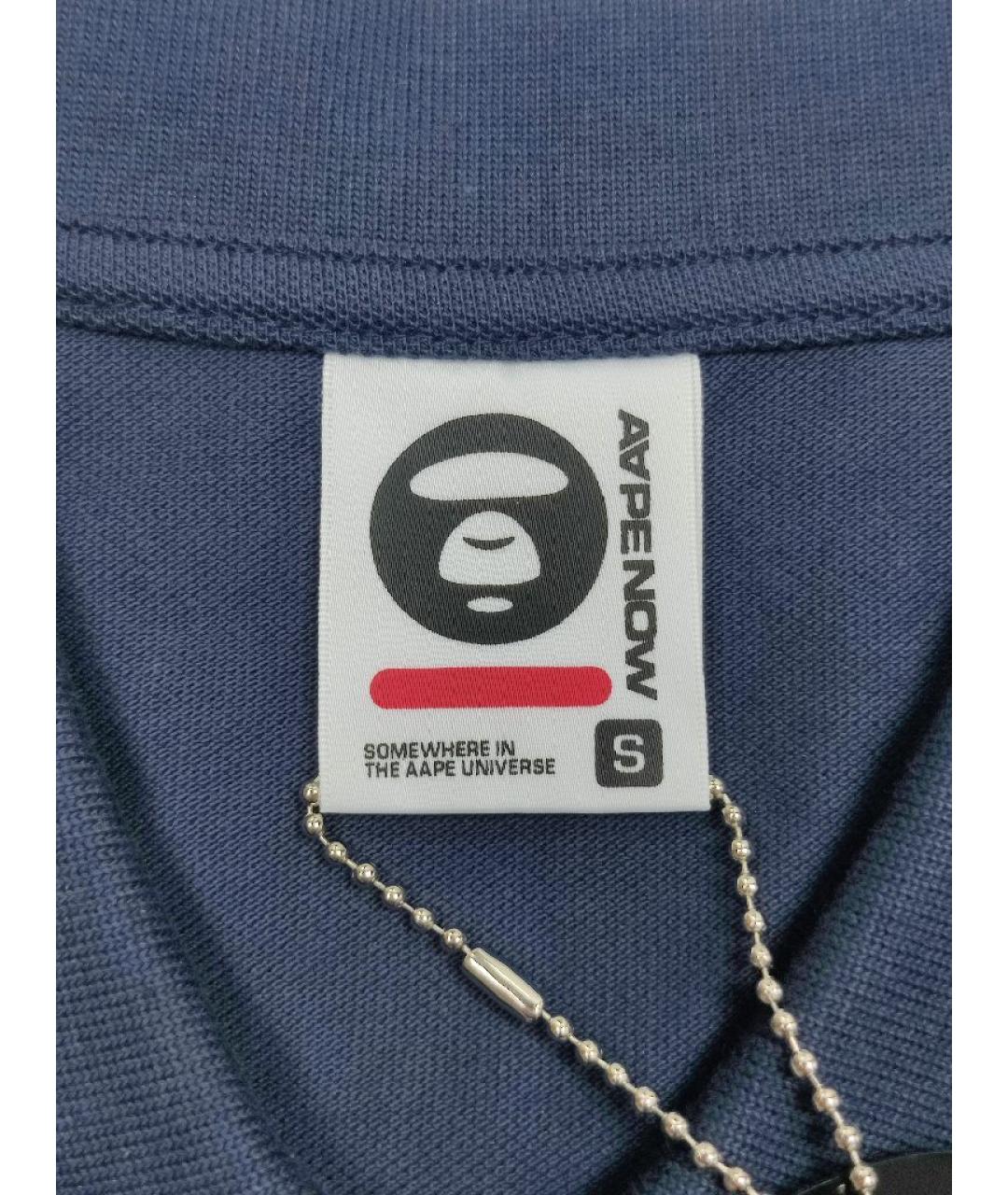 A BATHING APE Темно-синяя хлопковая футболка, фото 3