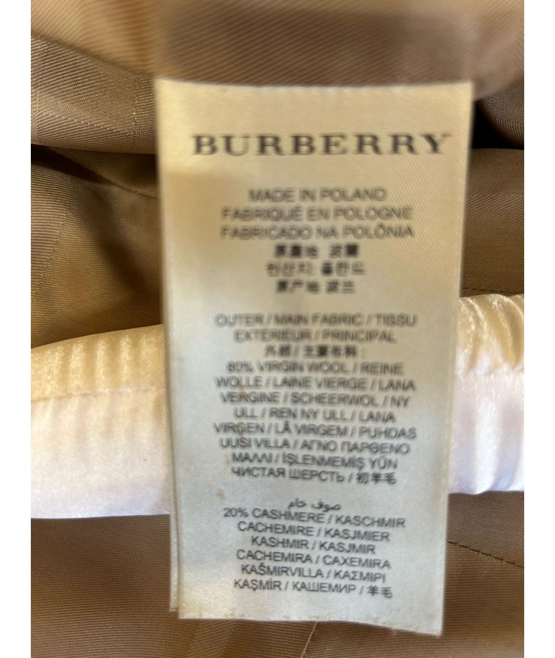 BURBERRY Бежевое кашемировое пальто, фото 4