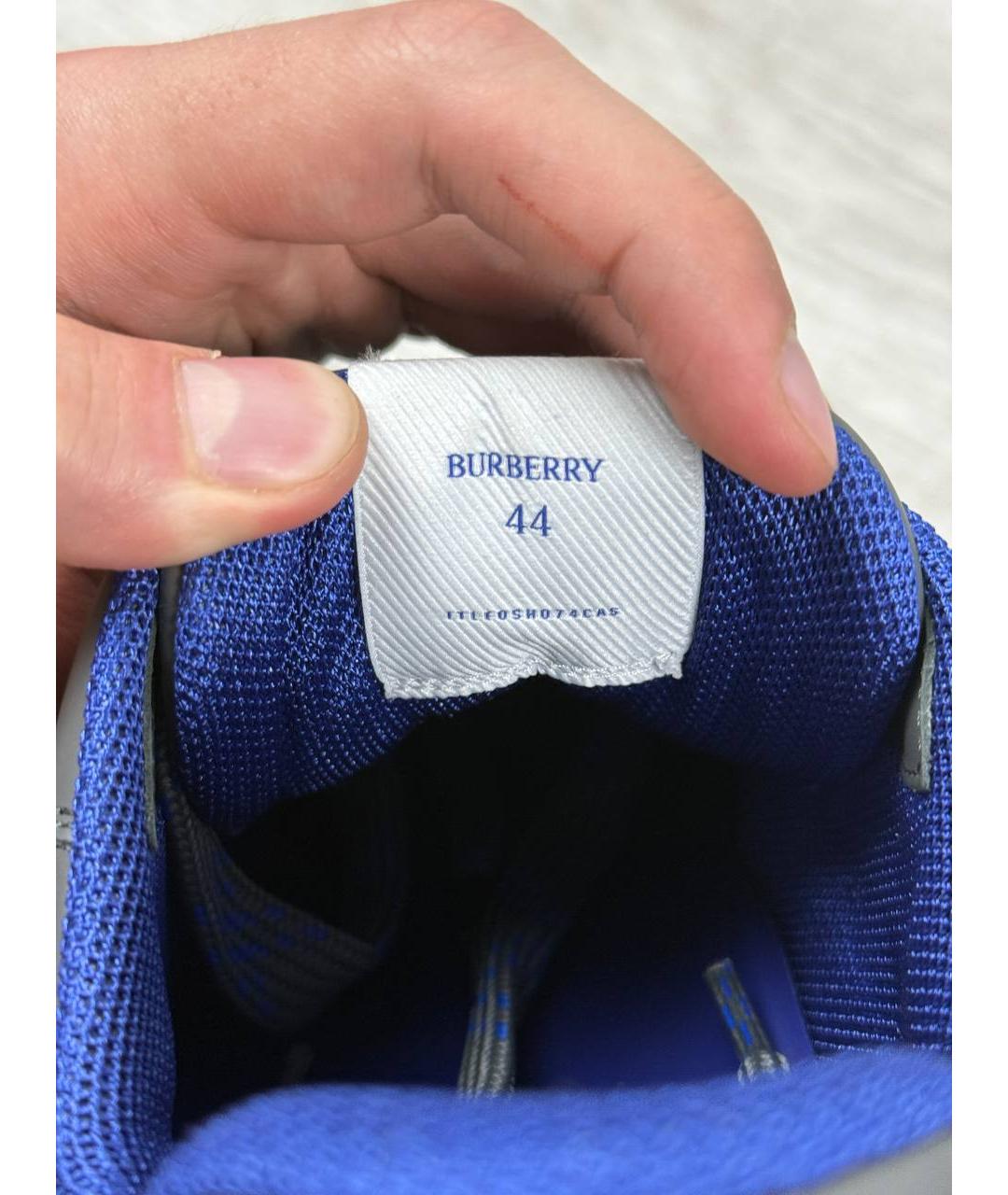 BURBERRY Черные кожаные низкие кроссовки / кеды, фото 7