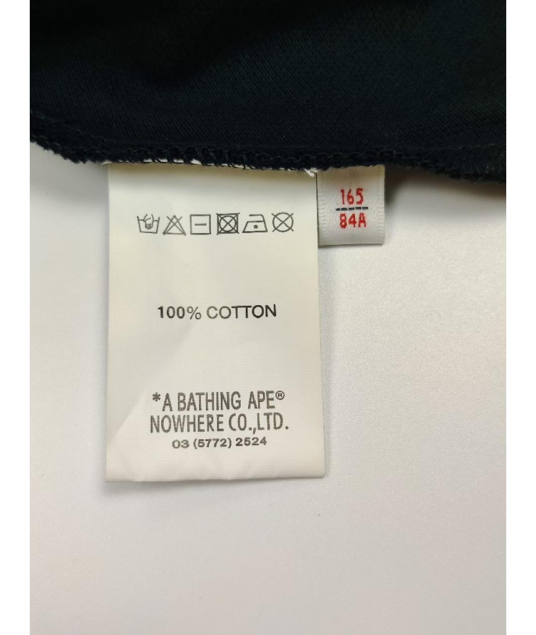 A BATHING APE Черная хлопковая футболка, фото 4