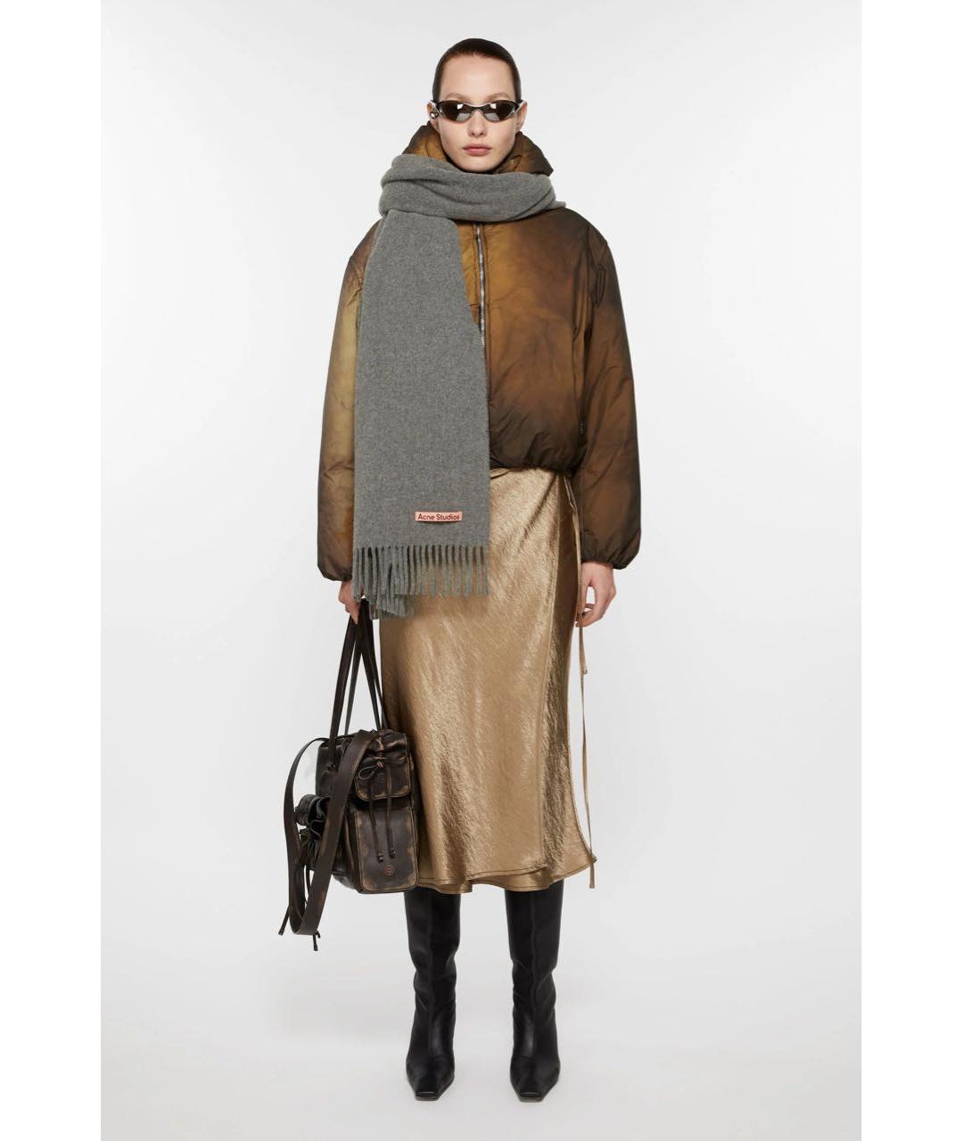 ACNE STUDIOS Серый шарф, фото 2