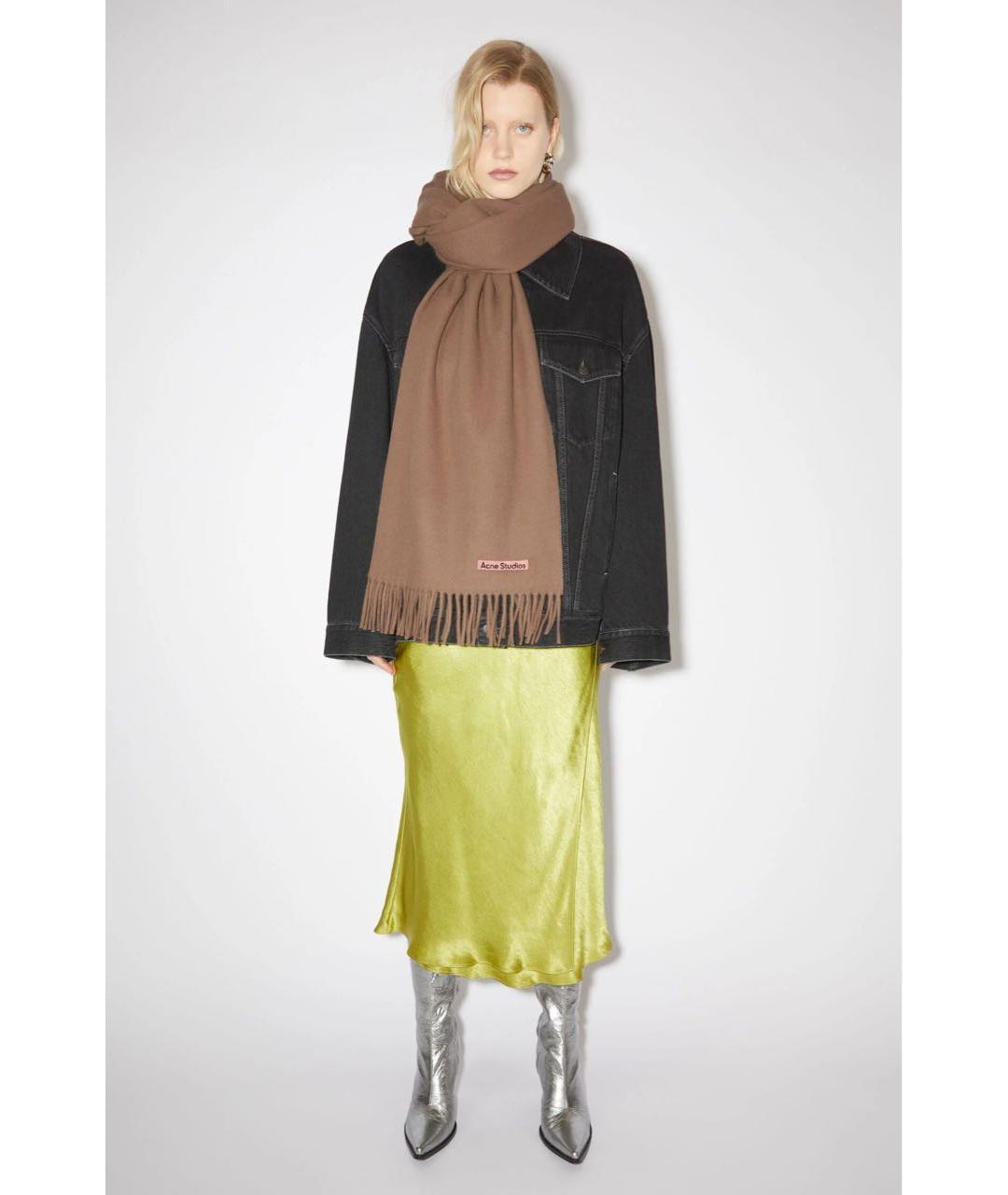 ACNE STUDIOS Коричневый шарф, фото 2