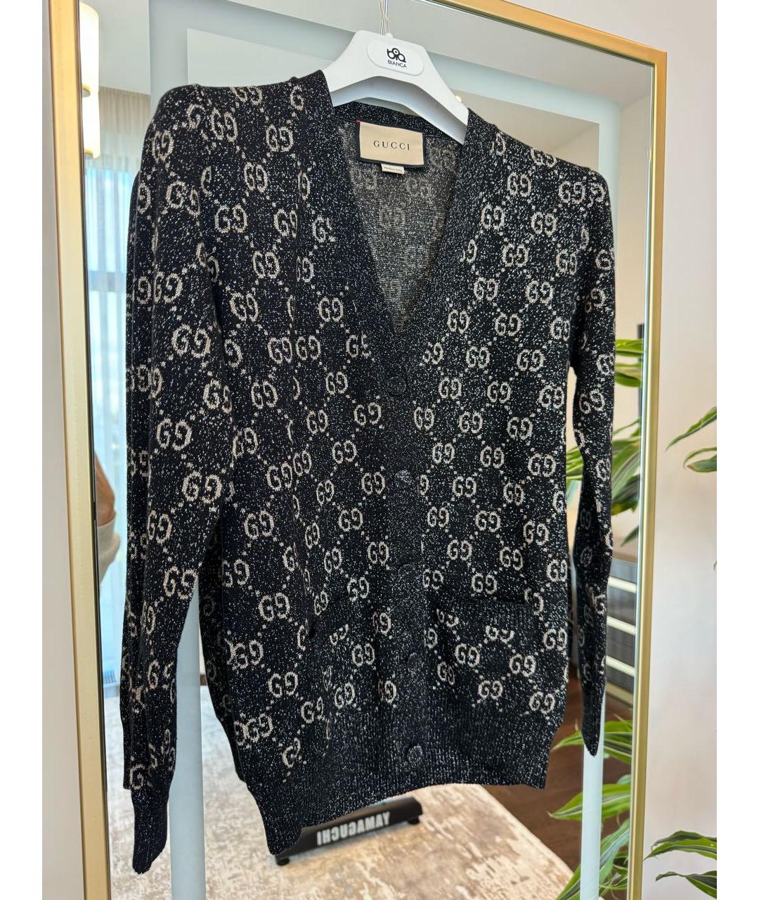GUCCI Черный вискозный кардиган, фото 3