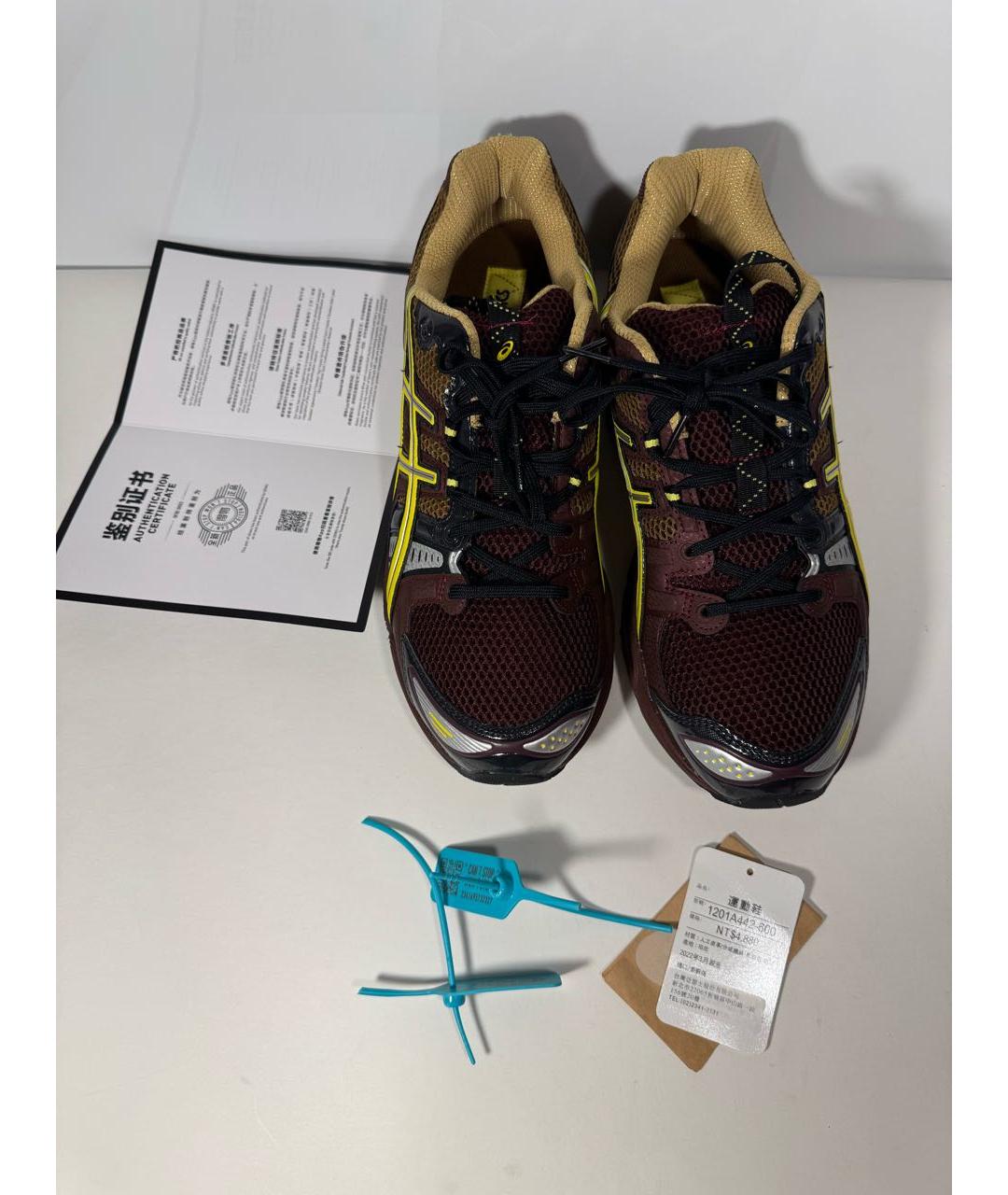 ASICS Бордовые текстильные низкие кроссовки / кеды, фото 8
