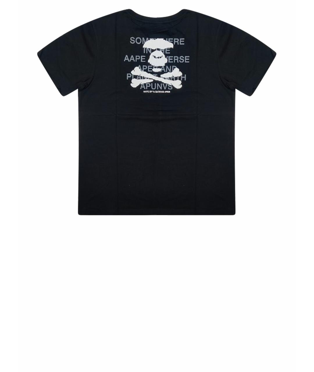 A BATHING APE Черная хлопковая футболка, фото 1
