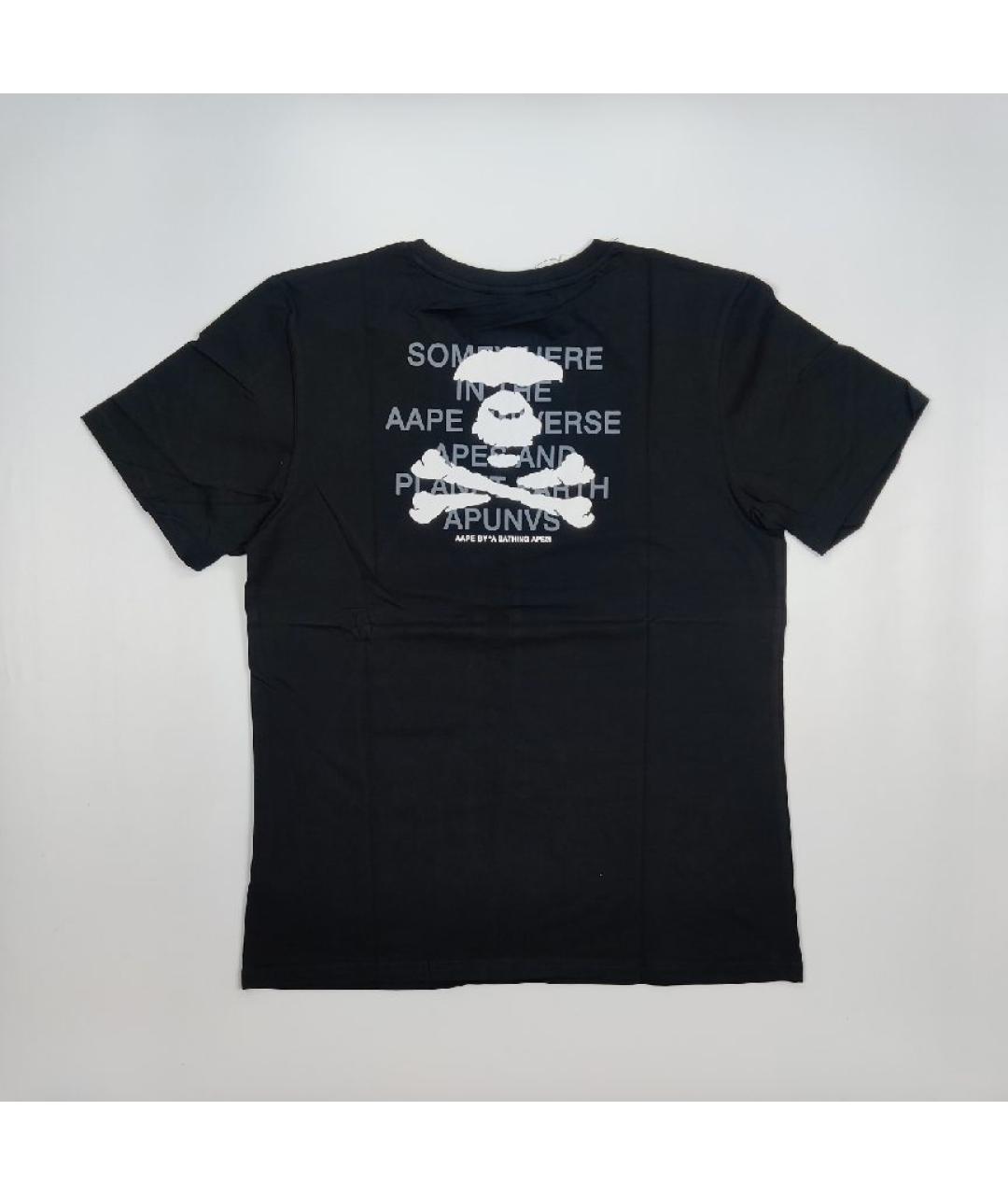 A BATHING APE Черная хлопковая футболка, фото 6