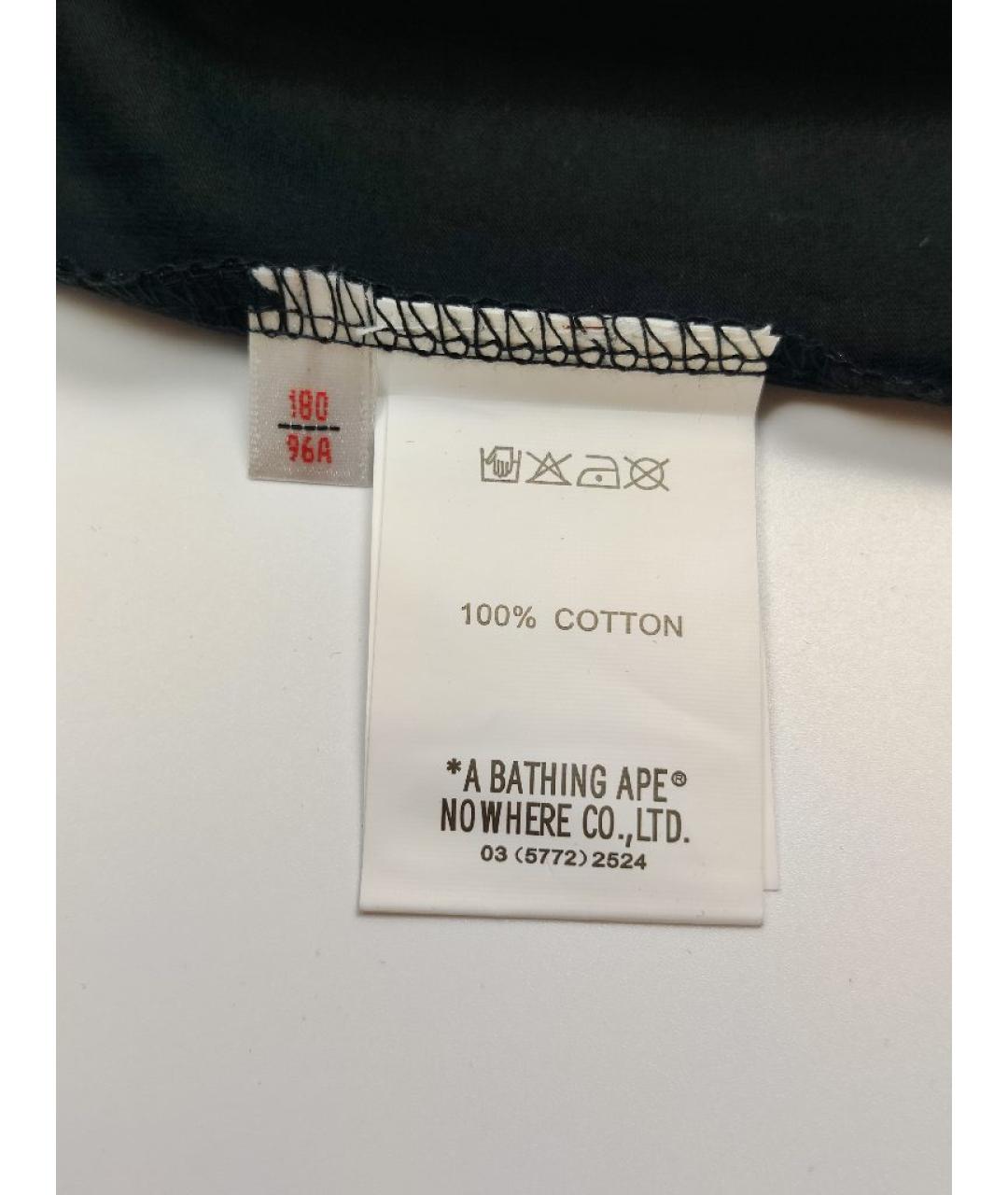 A BATHING APE Черная хлопковая футболка, фото 4