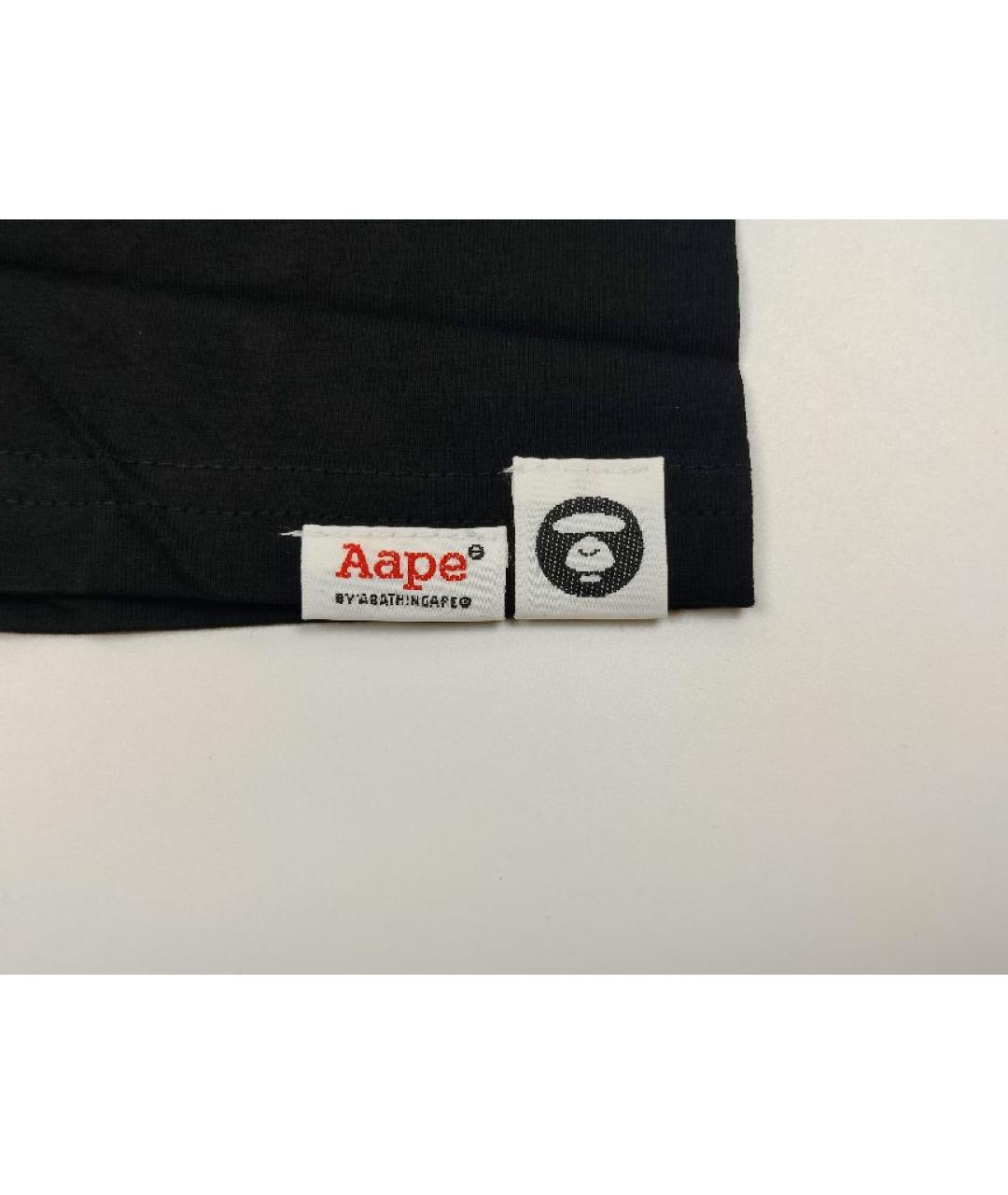 A BATHING APE Черная хлопковая футболка, фото 5